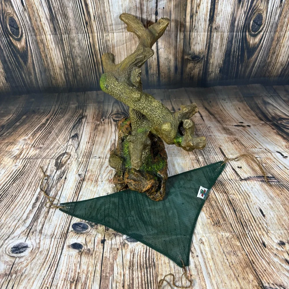 Reptile Aquarium Decor Tree & Hammock Habitat Hideout Resin Moss Bearded Dragon